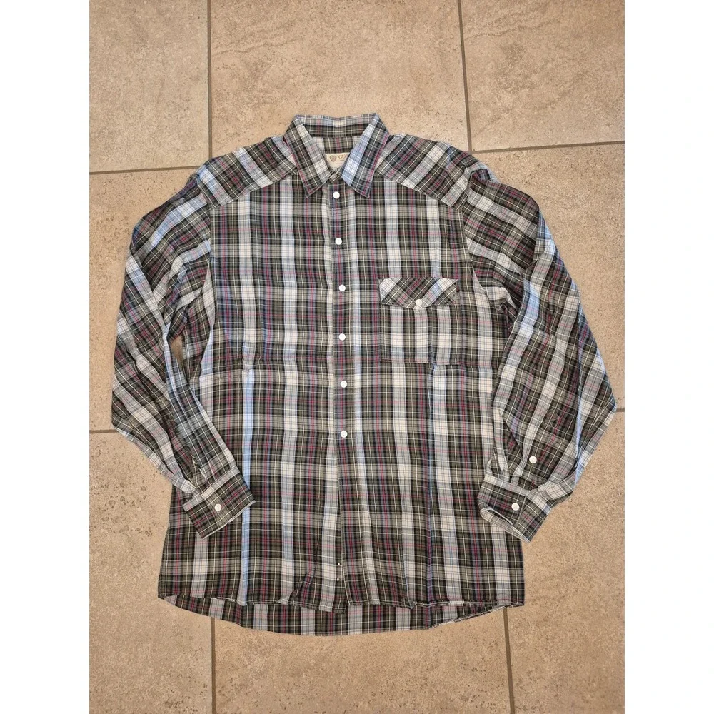 Vintage Gucci Men's Cotton Plaid Shirt - Size 16.5